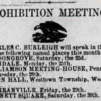 Prohibition Meetings featuring Charles C. Burleigh, 1875