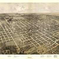 Bird's Eye View map of Bloomington Illinois 1867
