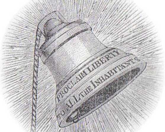 Liberty Bell illustration with motto "Proclaim Liberty to All the Inhabitants"