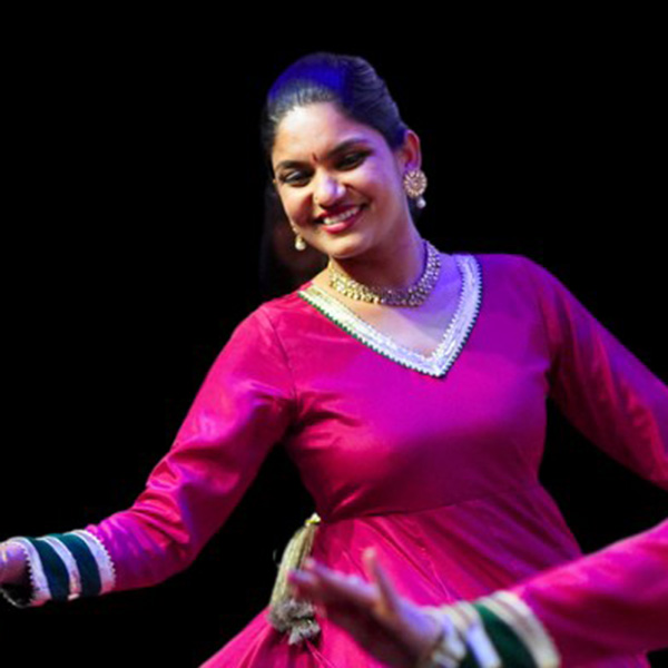Dancer in a pink costume