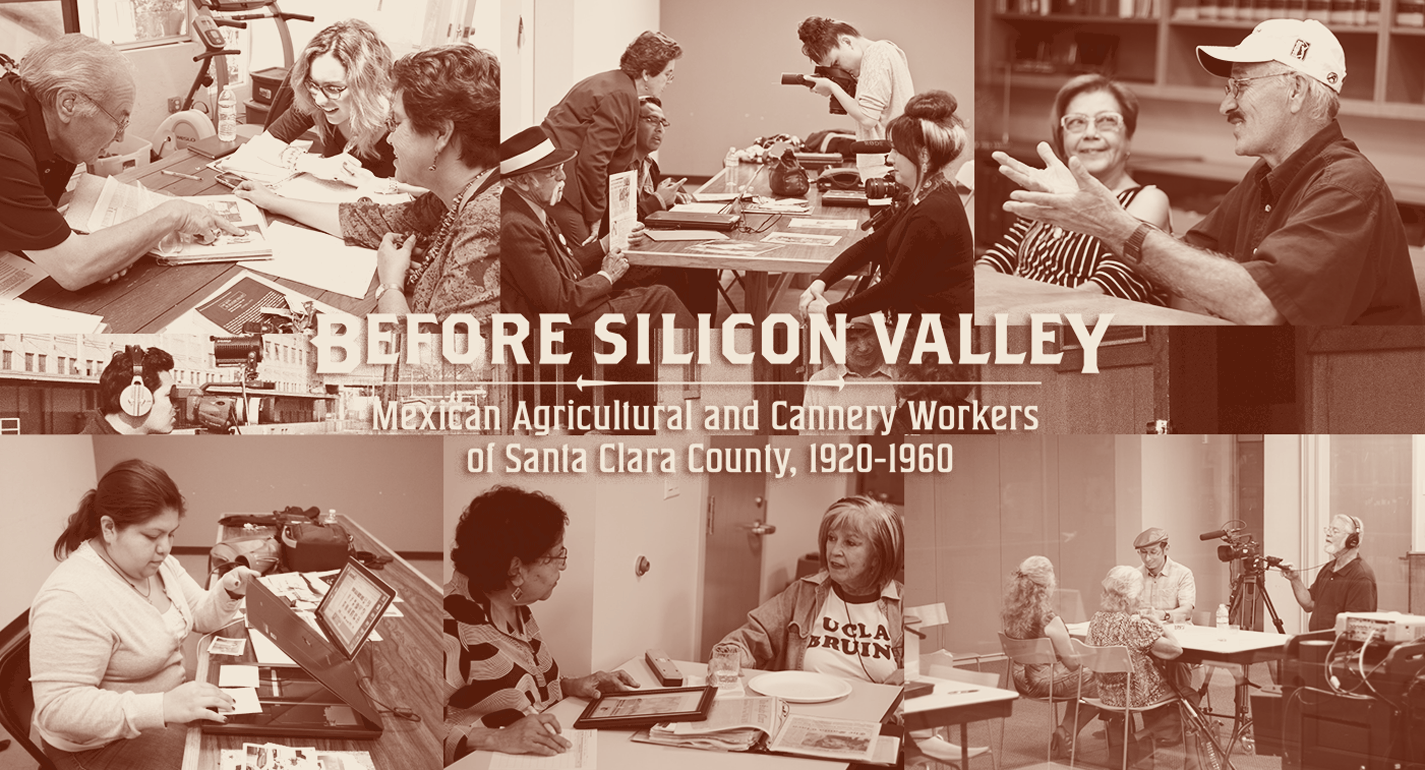 Collage of images showing research process of the Before Silicon Valley Project