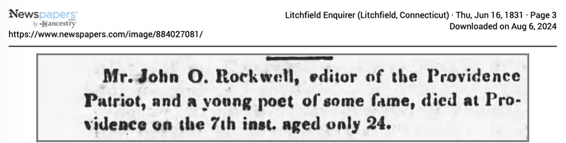 Obituary Notice of James Otis Rockwell