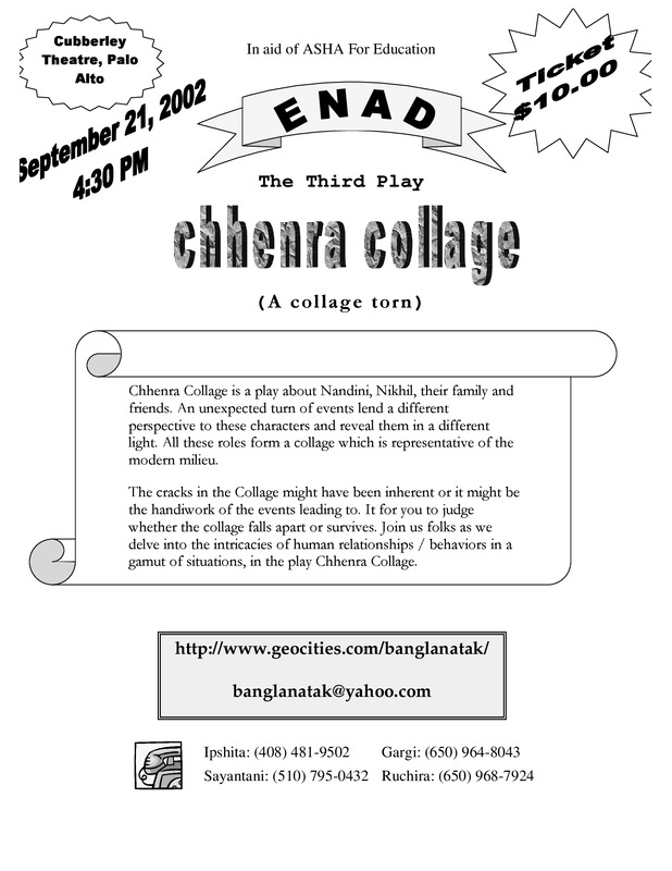 Playbill of 'Chhenra Collage'