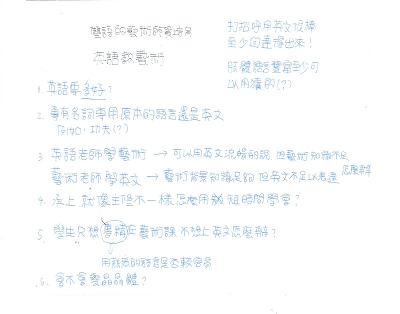 #3 Student Response (using Mandarin) to “Will art classes change if English is introduced?”