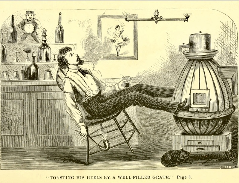 Toasting His Heels, from The Rum Fiend, R.S. Bross, engraver