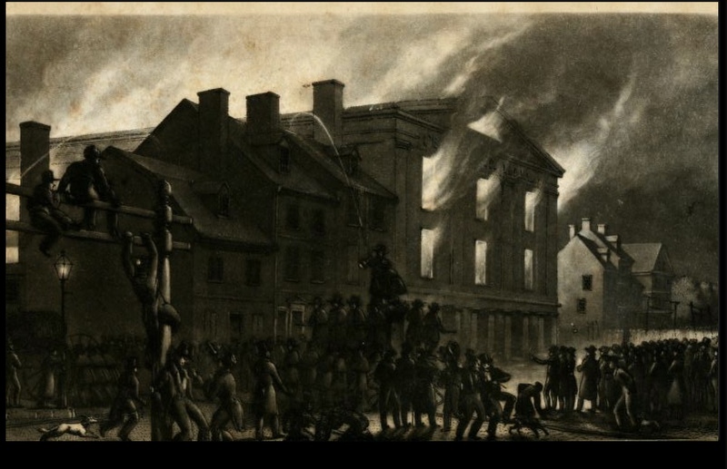 John Sartian's eyewitness etching of the Burning of Pennsylvania Hall