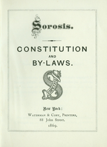 Sorosis Club Rules 1869