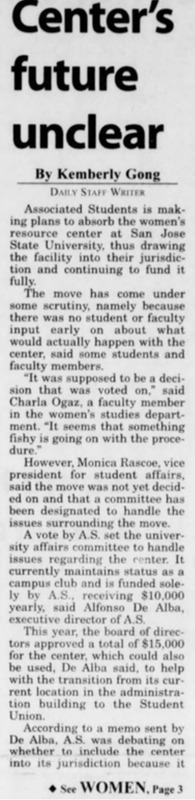 “Ogaz said she didn’t feel the committee would do the center justice because they didn’t have any level of expertise with the issues pertinent to women” 