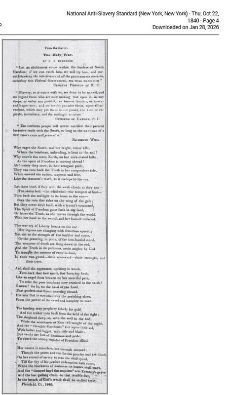 The Holy War, from National Anti-Slavery Standard