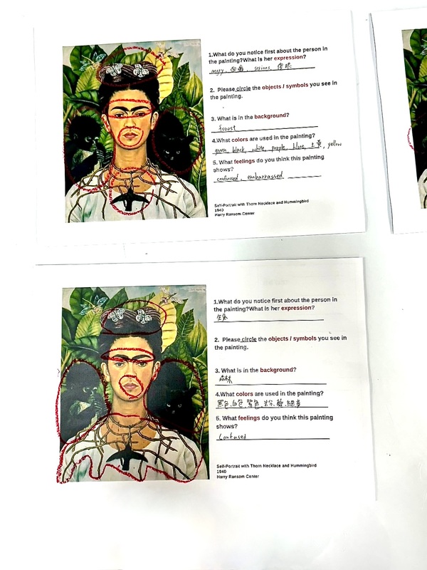 Worksheet for Bilingual Self-Portrait Lesson