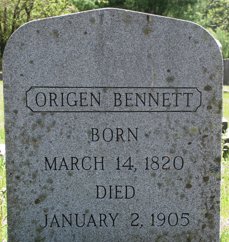 Cemetery Marker for Origen Bennett, by G.L.H.