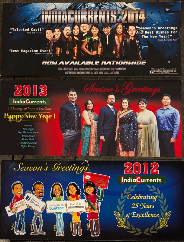 India Currents Holiday Team Cards Collection (Various Years)