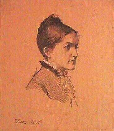 Drawing of Ida Aldrich, by Charles C. Burleigh Jr. 1875