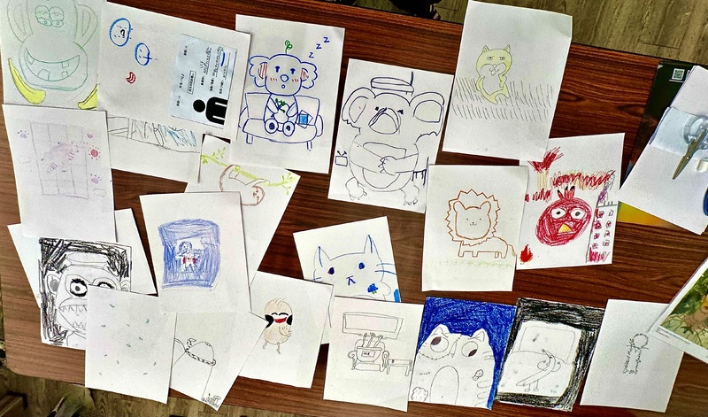 Students’ Self-Portraits from Art Lesson in Mandarin