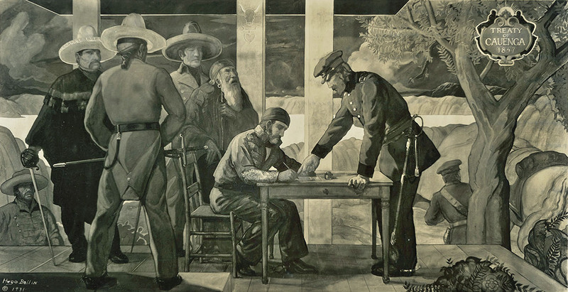 Pico and Fremont signing the Treaty of Cahuenga