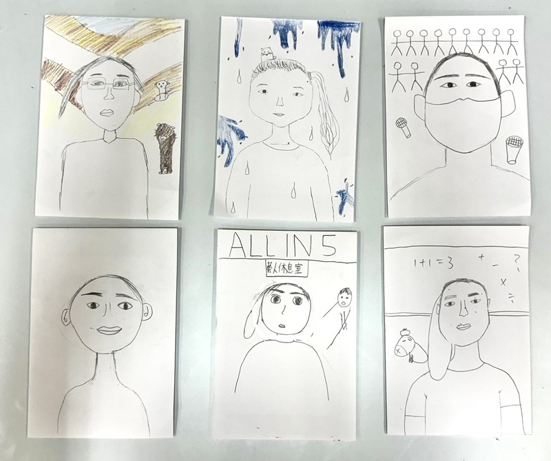 Student Self-Portraits From the Bilingual Lesson