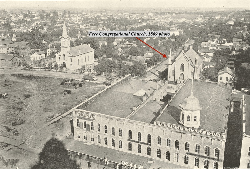 1869 Photograph of the Free Congregational Church of Bloomington, Illinois