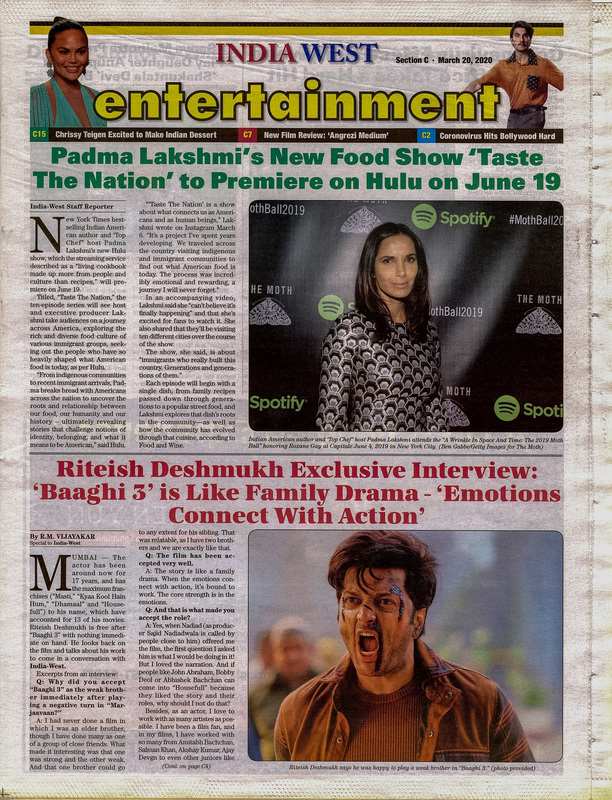 Entertainment Section in India-West Final Printed Issue Before Online-Only Publication