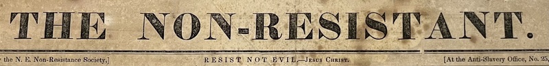 Masthead of The Non-Resistant Newspaper