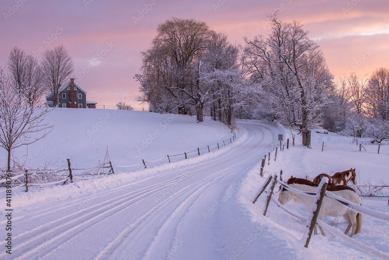 Vermont Winter Road Scene