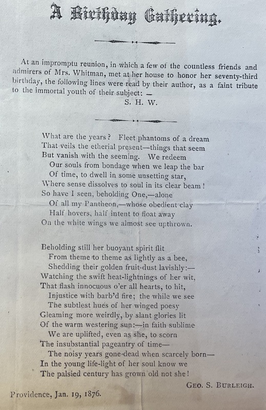 A Birthday Gathering printed copy of S.H.W.