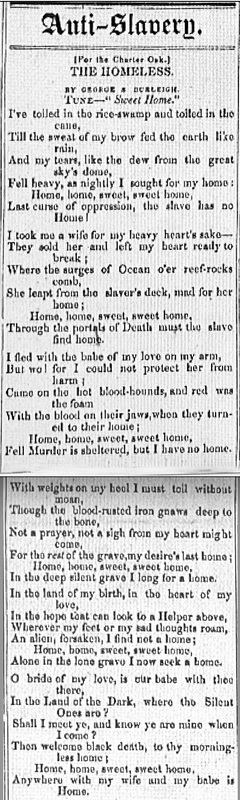 The Homeless, in the pages of The Charter Oak