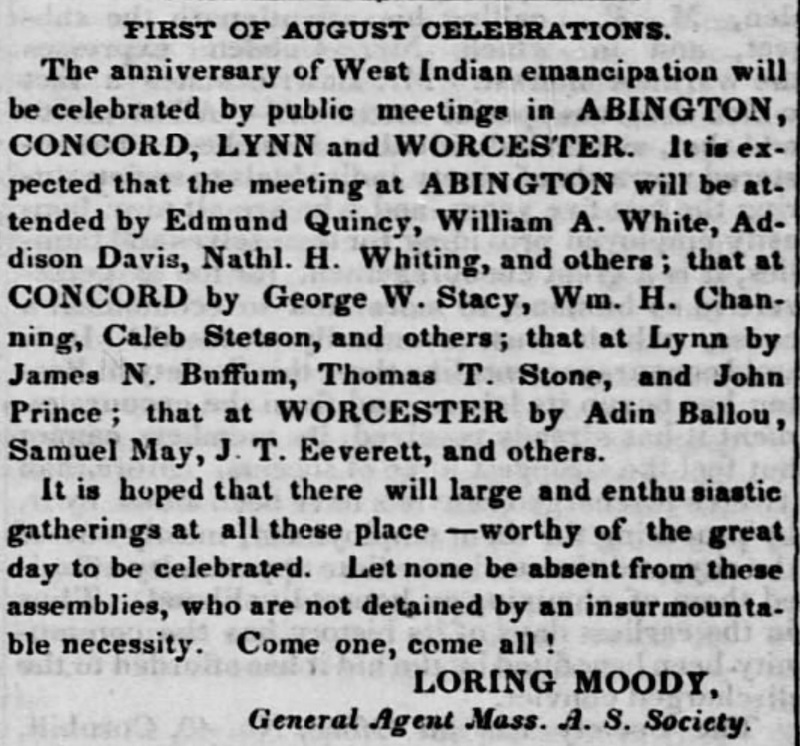 Addison Davis speaking on First of August celebration