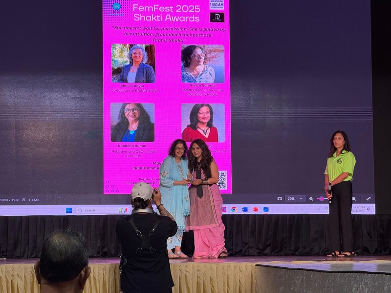 Sunita Sohrabji Accepting a Shakti Award