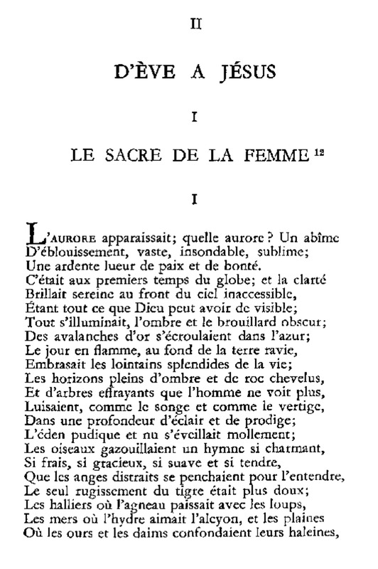 Opening Section of Hugo's La Légende des siècles: D'Ève à Jésus (en francais)