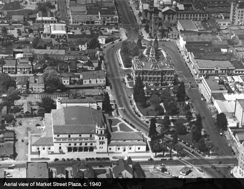 Market Street Plaza, San José, 1940