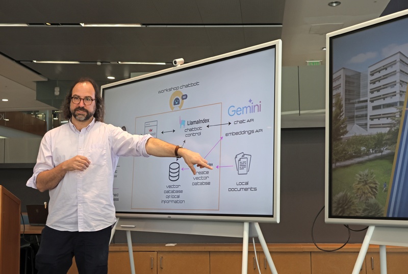 Nick Szydlowski teaching in King Library's Digital Humanities Center