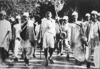 Gandhi leads protest march against the British, 1930