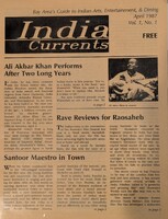 India Currents Magazine – First Issue (April 1987, Vol. 1, No. 1)