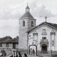 The Mission of Santa Clara in 1849, from a painting by Mr. Andrew P. Hill