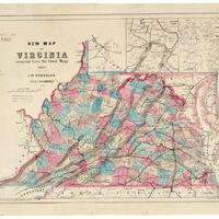 Virginia map, 1861, prior to Civil War