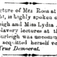 Lydia A. Jenkins and C. C. Burleigh in Cleveland, October 1853