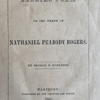 Cover of Elegiac Poem on the Death of Nathaniel Peabody Rogers, held by Little Compton Historical Society