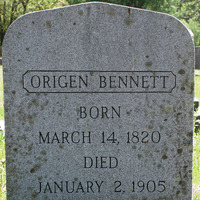 Cemetery Marker for Origen Bennett, by G.L.H.