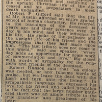 Funeral of Samuel Austin article