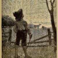 Illustration of a Farm Boy Watching the Evening Sky for Nighthawks