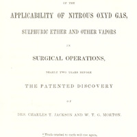 Title Page of Pamphlet Defending Claims of Dr. Horace Wells
