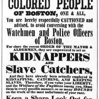 Warning about Fugitive Slave Law, 1851 Boston