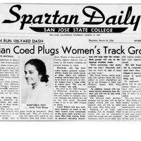 Maryleela Rao leads women's track group, 1959