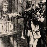 "The First Vote" by Alfred Rudolph Waud, in Harpers Weekly, November 16, 1867