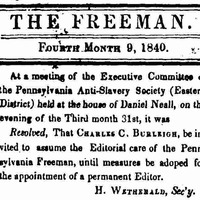 Invitation to Charles Calistus Burleigh to edit The Pennsylvania Freeman