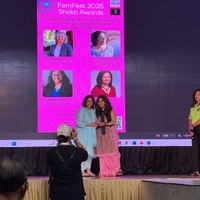 Sunita Sohrabji Accepting a Shakti Award