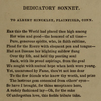 Dedicatory Sonnet to Alberty Hinckley from "Our Country" (collection of editor)